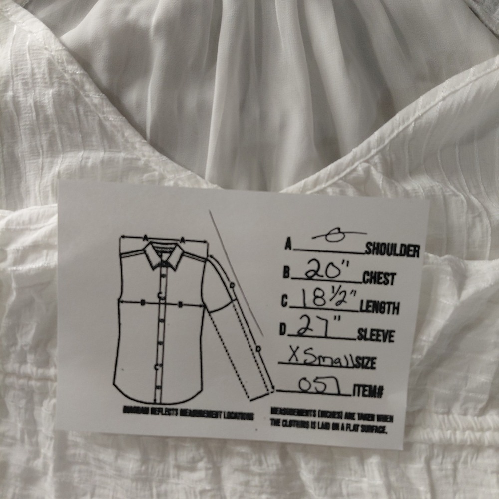 ASTR The Label Sz XS White Blouse Ruched Puff Sleeve Womens Renaissance Cropped - Picture 9 of 11